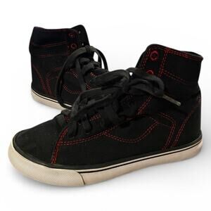 Pastry Skater Sneakers Boys 1 Black Red Textile Upper Kids Lace Up Retro Shoes